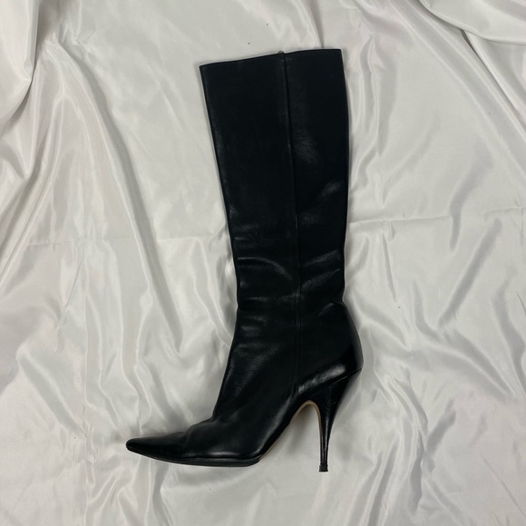 Christian Dior Vintage Leather Black Heeled Boots - Picture 2 of 8